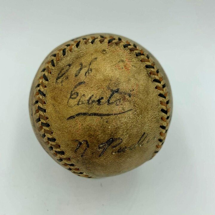 Charles Ebbets Signed Baseball Ebbets Field 1913 Opening Day JSA - Autographed Baseballs