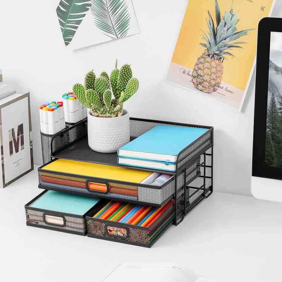 Mesh Desk Organizer with Drawer